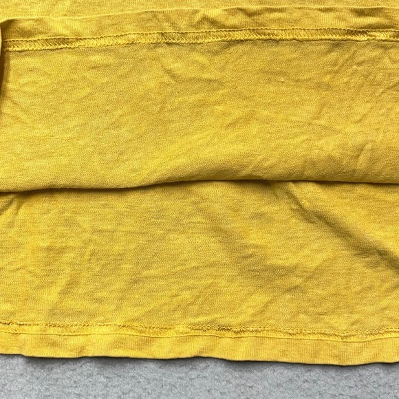 Jungmaven Hemp Organic Cotton Henley Shirt Men XS Mustard Yellow Long Sleeve USA - Picture 9 of 13